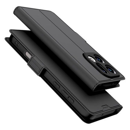 Kapa Noble Slim Magnetic Leather Flip Case Cover for Oppo Find X9 | Card Holder Stand Flip Wallet Case (Black) - Mobizang