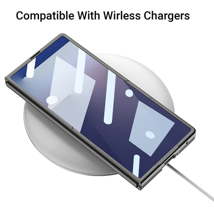 Kapa Nylon Fabric Case Compatible with Magsafe Back Cover for Samsung Galaxy Z Fold7 / Fold 7 | with [Inbuilt Glass] and Wireless Charging Support Full Body Protection Cover (Grey)