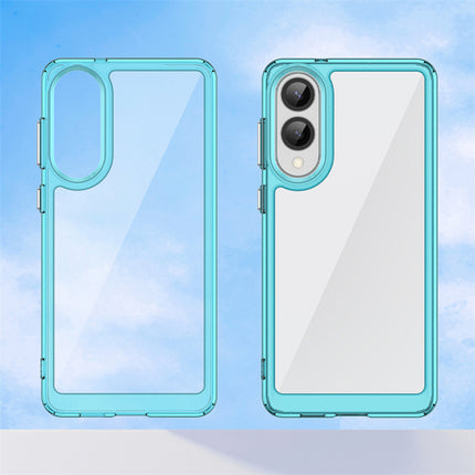 Kapa Unicorn Acrylic Clear Back Cover For Samsung Galaxy S25 Edge | Slim Shockproof [Military Grade Protection] Hybrid Bumper Case (Blue Sides) - Mobizang