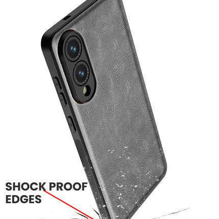 Kapa Tux Leather Back Cover for Samsung Galaxy S25 Edge | Slim Shockproof Camera Protection Bumper Case (Grey)