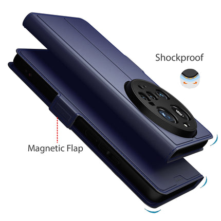 Kapa Noble Slim Magnetic Leather Flip Case Cover for Xiaomi 15 Ultra | Card Holder Stand Flip Wallet Case (Blue) - Mobizang