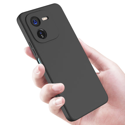 Kapa Matte Protective Lens Flexible Back Cover for IQOO Z9X | Slim Silicone with Soft Lining Shockproof Full Body Bumper Case (Black)
