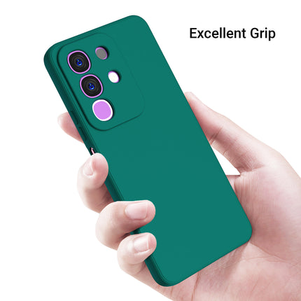 Kapa Matte Protective Lens Flexible Back Cover for Iqoo Z10x 5G / Vivo T4x 5G | Slim Silicone with Soft Lining Shockproof Full Body Bumper Case (Green)