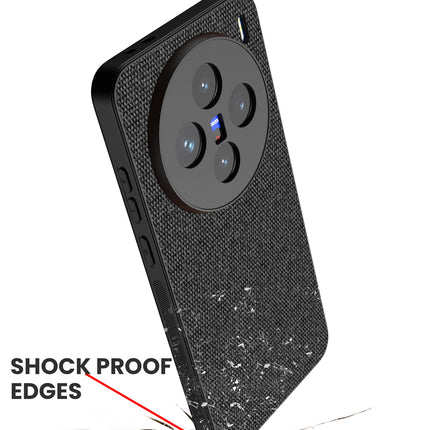 Kapa Soft Full Fabric Protective Back Case Cover for Vivo X200 (5G) | Shockproof Slim Hard Anti Slip Back Case (Black) - Mobizang