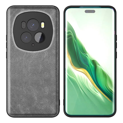 Kapa Tux Leather Back Cover for Honor Magic 6 PRO | Slim Shockproof Camera Protection Bumper Case (Grey)