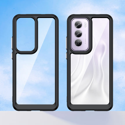 Kapa Unicorn Acrylic Clear Back Cover For Oppo Reno 12 Pro (5G) | Slim Shockproof [Military Grade Protection] Hybrid Bumper Case (Black Sides)