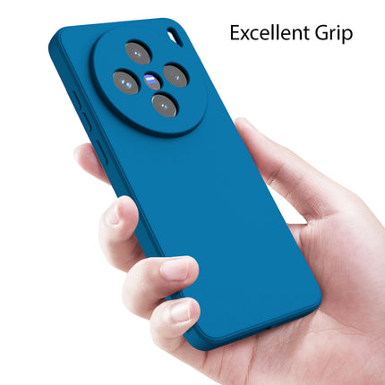 Kapa Matte Protective Lens Flexible Back Cover for Vivo X200 (5G) | Slim Silicone with Soft Lining Shockproof Full Body Bumper Case (Blue)