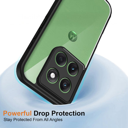 Kapa Hawkeye Clear Slim Tough Back Cover for Moto Edge 70 | Camera Lens Protector Anti Yellow Shockproof Clear Hybrid Case Cover (Black)