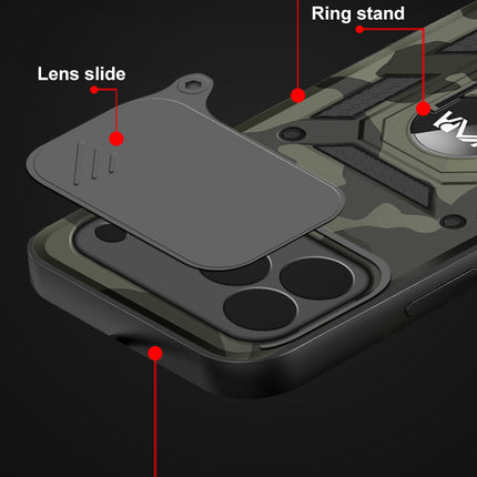Kapa Tank Back Cover for Apple iPhone 17 Pro Max | Inbuilt Ring + Slider Shockproof Lens Protection Bumper Back Case (Black)