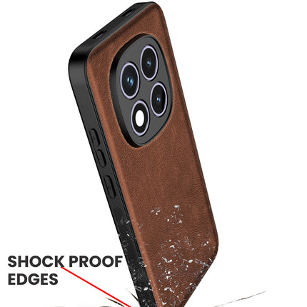 Kapa Tux Leather Back Cover for Redmi Note 15 Pro 5G | Slim Shockproof Camera Protection Bumper Case (Brown) - Mobizang