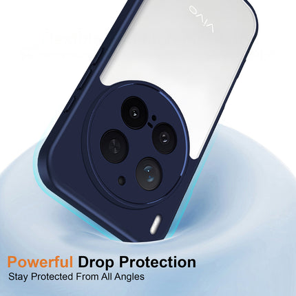 Kapa Hawkeye Clear Slim Tough Back Cover for Vivo X300 Pro 5G | Camera Lens Protector Anti Yellow Shockproof Clear Hybrid Case Cover (Blue) - Mobizang