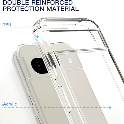 Kapa Shield Frosted Acrylic Back Shock Proof Case Cover for Google Pixel 8A (Black)