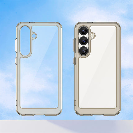 Kapa Unicorn Acrylic Clear Back Cover For Samsung Galaxy S25 | Slim Shockproof [Military Grade Protection] Hybrid Bumper Case (Grey Sides)