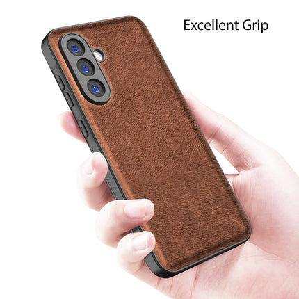 Kapa Tux Leather Back Cover for Samsung Galaxy M16 | Slim Shockproof Camera Protection Bumper Case (Brown)
