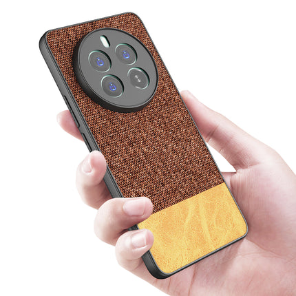 Kapa Soft Fabric & Leather Hybrid Protective Back Cover for Realme 12 Pro / 12 Pro Plus | Shockproof Slim Hard Anti Slip Back Case (Brown)