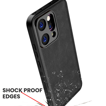 Kapa Tux Leather Back Cover for Oppo Reno 14 5G | Slim Shockproof Camera Protection Bumper Case (Black)