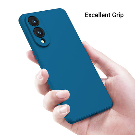 Kapa Matte Protective Lens Flexible Back Cover for Samsung Galaxy S25 Edge | Slim Silicone with Soft Lining Shockproof Full Body Bumper Case (Blue)