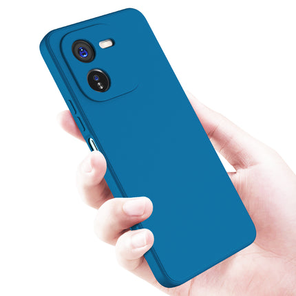 Kapa Matte Protective Lens Flexible Back Cover for IQOO Z9X | Slim Silicone with Soft Lining Shockproof Full Body Bumper Case (Blue)