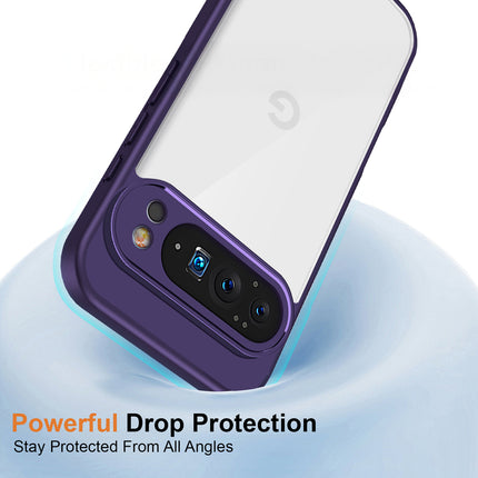 Kapa Hawkeye Clear Slim Tough Back Cover for Google Pixel 10 Pro | Camera Lens Protector Anti Yellow Shockproof Clear Hybrid Case Cover (Purple)
