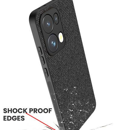 Kapa Soft Full Fabric Protective Back Case Cover for Oppo Reno 13 Pro | Shockproof Slim Hard Anti Slip Back Case (Black)