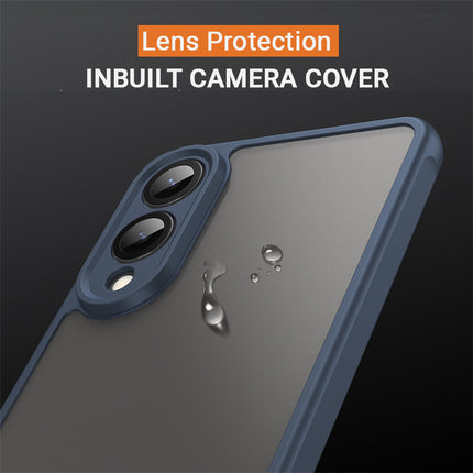 Kapa Shield Frosted Acrylic Back Cover for Samsung Galaxy S25 Edge| Hard Slim Inbuilt Camera Lens Cover Protection Shock Proof Bumper Case (Blue)