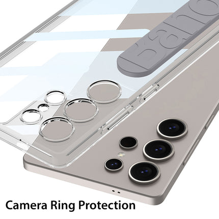 Kapa Clear Airbag + Band Back Case for Samsung Galaxy S25 Ultra | Transparent Shockproof Slim Grip Hard Protective Cover (Grey Band)