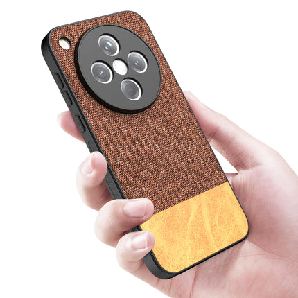 Kapa Soft Fabric & Leather Hybrid Protective Back Cover for Oppo Find X8 | Shockproof Slim Hard Anti Slip Back Case (Brown) - Mobizang