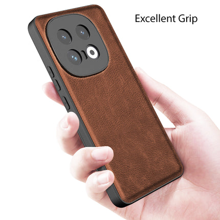 Kapa Tux Leather Back Cover for Iqoo 13 (5G) | Slim Shockproof Camera Protection Bumper Case (Brown)