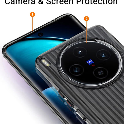 Kapa Wave Magnetic Frosted Grip Back Cover for Vivo X300 5G | [MagSafe Compatible] Wireless charging, Slim, Metal Buttons Matte Finish Back Case (Grey) - Mobizang