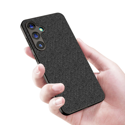 Kapa Soft Full Fabric Protective Back Case Cover for Samsung Galaxy A55 (5G) | Shockproof Slim Hard Anti Slip Back Case (Black)