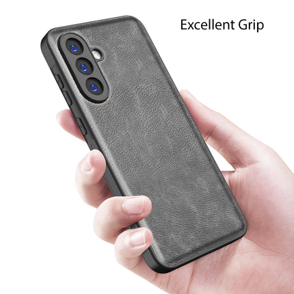 Kapa Tux Leather Back Cover for Samsung Galaxy A16 | Slim Shockproof Camera Protection Bumper Case (Grey)