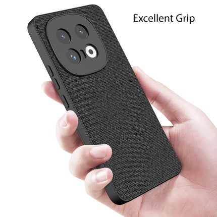 Kapa Soft Full Fabric Protective Back Case Cover for Iqoo 13 (5G) | Shockproof Slim Hard Anti Slip Back Case (Black)