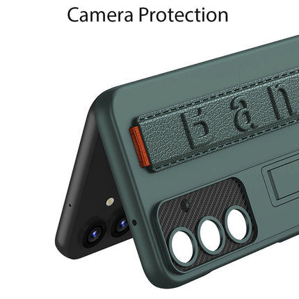 Kapa Ultra Thin Band + Stand Back Case for Samsung S24 Plus | Slim Camera Lens Protection Cover with Kickstand (Green)