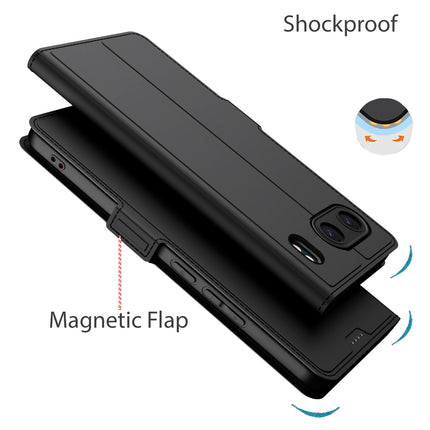 Kapa Noble Slim Magnetic Leather Flip Case Cover for OnePlus Nord 4 | Card Holder Stand Flip Wallet Case (Black)