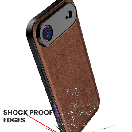 Kapa Tux Leather Back Cover for Apple iPhone 17 Air | Slim Shockproof Camera Protection Bumper Case (Brown)