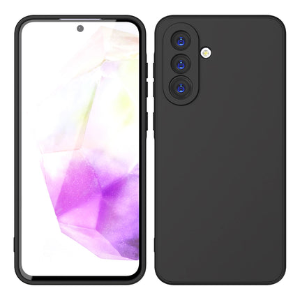 Kapa Matte Protective Lens Flexible Back Cover for Samsung Galaxy A16 | Slim Silicone with Soft Lining Shockproof Full Body Bumper Case (Black) - Mobizang