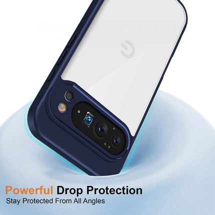 Kapa Hawkeye Clear Slim Tough Back Cover for Google Pixel 10 Pro | Camera Lens Protector Anti Yellow Shockproof Clear Hybrid Case Cover (Blue) - Mobizang