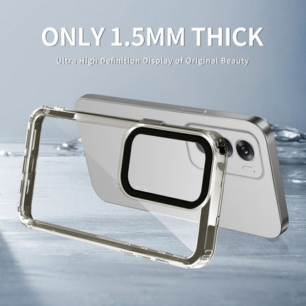 Kapa Warrior Acrylic Clear Back Cover For Oppo Reno 12 (5G) | Slim Shockproof [Military Grade Protection] Hybrid Bumper Case (Grey Sides) - Mobizang