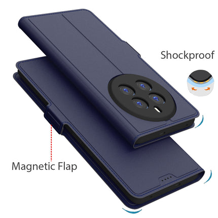 Kapa Noble Slim Magnetic Leather Flip Case Cover for Realme 12 Pro / 12 Pro Plus | Card Holder Stand Flip Wallet Case (Blue) - Mobizang