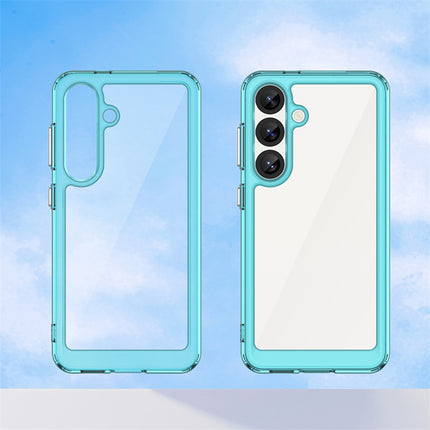 Kapa Unicorn Acrylic Clear Back Cover For Samsung Galaxy S25 Plus | Slim Shockproof [Military Grade Protection] Hybrid Bumper Case (Blue Sides)