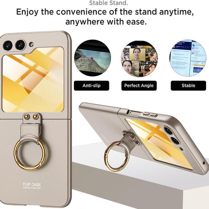 Kapa Ultra Thin PC Ring Back Case for Samsung Galaxy Flip6 / Z Flip 6 | Shockproof Slim Hard Protective Cover (Titanium)