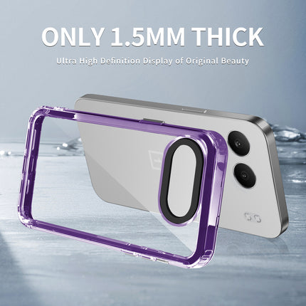 Kapa Warrior Acrylic Clear Back Cover For OnePlus Nord 4 | Slim Shockproof [Military Grade Protection] Hybrid Bumper Case (Purple Sides)