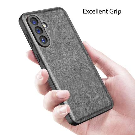 Kapa Tux Leather Back Cover for Samsung Galaxy M16 | Slim Shockproof Camera Protection Bumper Case (Grey)