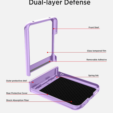 Kapa Textured Grip Hinge Protection Back Cover for Moto Razr 60/50 | with [Inbuilt Glass] Full Body Shockproof Hard Back Case (Purple)