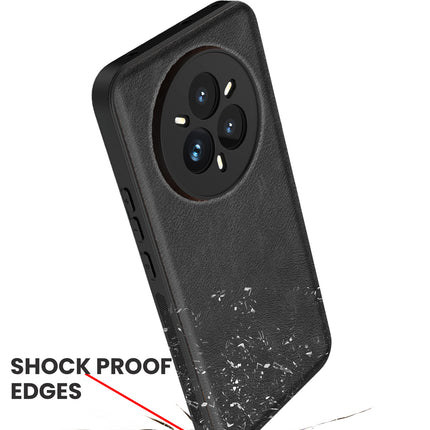 Kapa Tux Leather Back Cover for Realme 14 Pro+ (Plus) 5G | Slim Shockproof Camera Protection Bumper Case (Black) - Mobizang