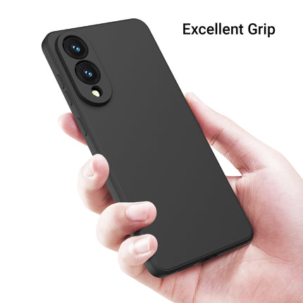 Kapa Matte Protective Lens Flexible Back Cover for Samsung Galaxy S25 Edge | Slim Silicone with Soft Lining Shockproof Full Body Bumper Case (Black) - Mobizang