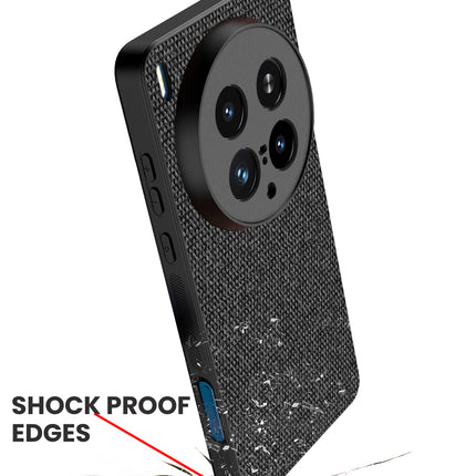 Kapa Soft Full Fabric Protective Back Case Cover for Vivo X200 Ultra | Shockproof Slim Hard Anti Slip Back Case (Black)