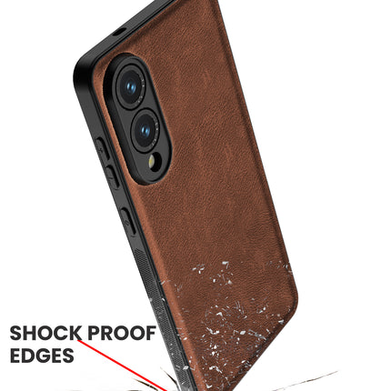 Kapa Tux Leather Back Cover for Samsung Galaxy S25 Edge | Slim Shockproof Camera Protection Bumper Case (Brown) - Mobizang