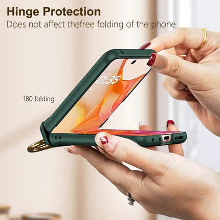 Kapa Magnetic Hinge and Ring Back Cover for Motorola Razr 60 Ultra | Ultra Thin Shockproof Slim Hard Protective Case (Green)