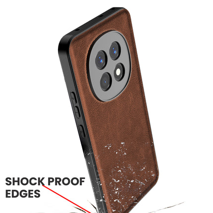 Kapa Tux Leather Back Cover for Oppo F29 5G | Slim Shockproof Camera Protection Bumper Case (Brown) - Mobizang